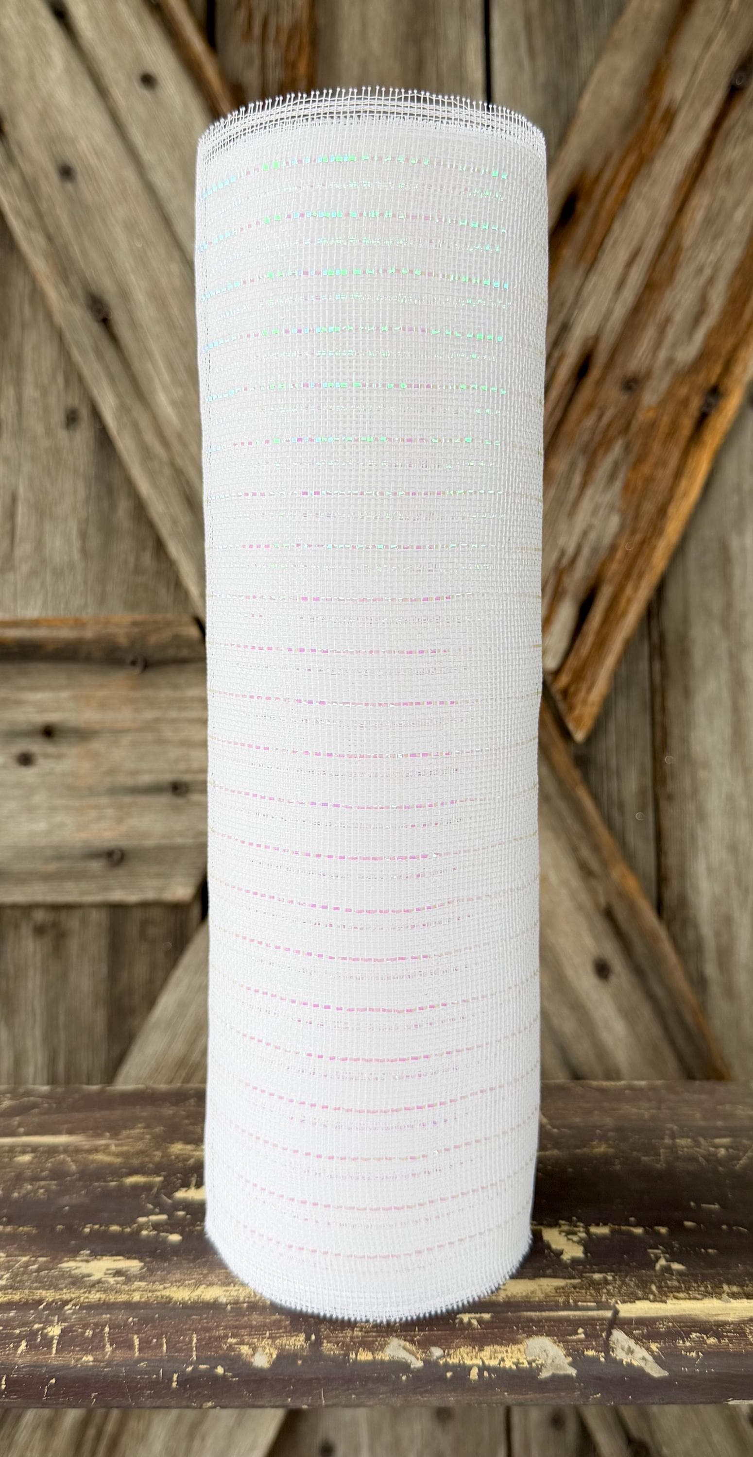 10 Yards, Fine Weave White Lined Mesh