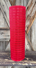 10 Yards, Fine Weave Red Foil Mesh
