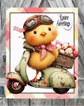 Easter Greetings Chick, Easter Sign, Spring Decor, Spring Sign