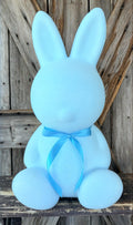 Large Blue Chubby Bunny Flocked, 16 Inches
