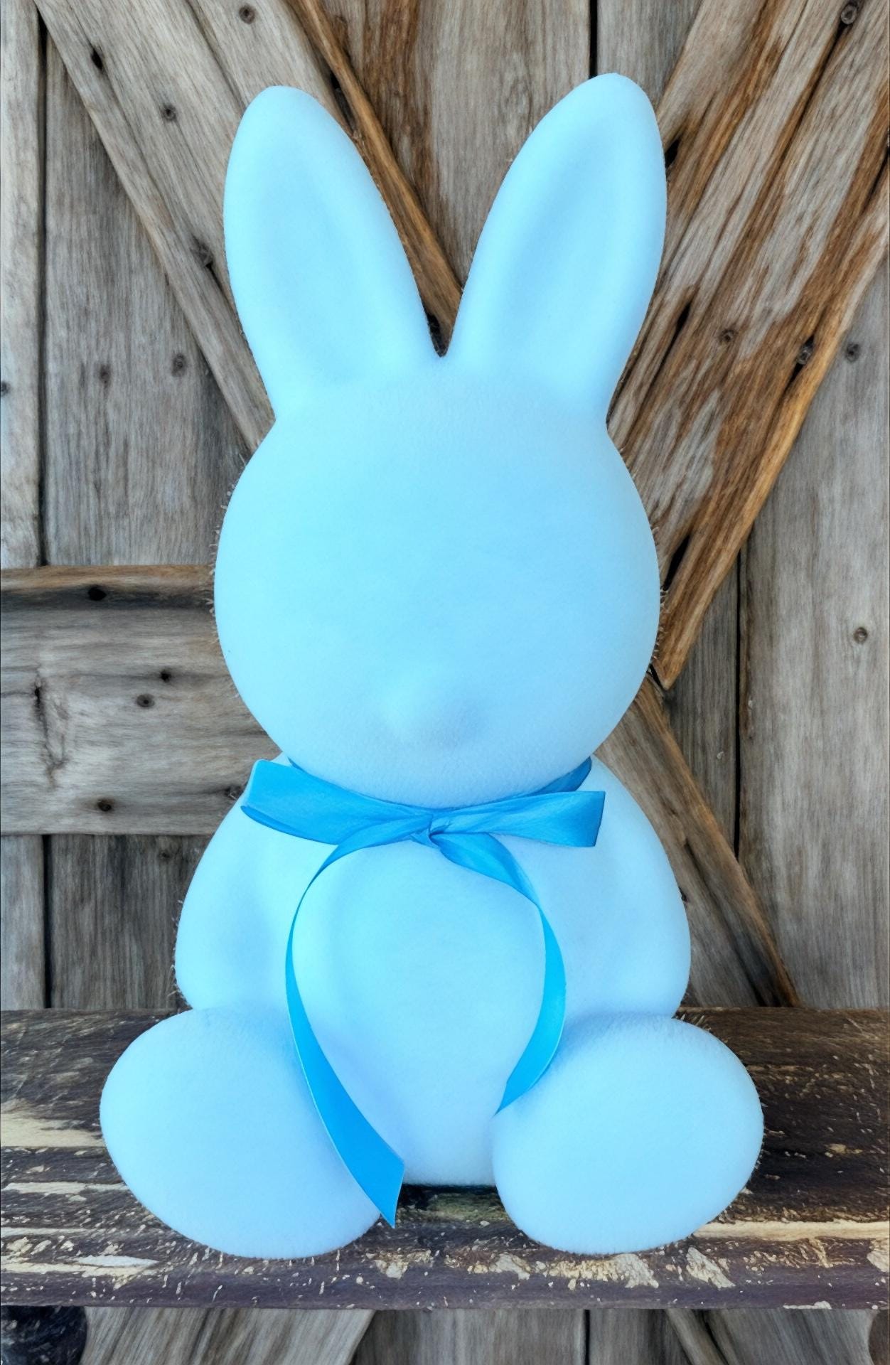 Blue Chubby Bunny Flocked, 12 Inches