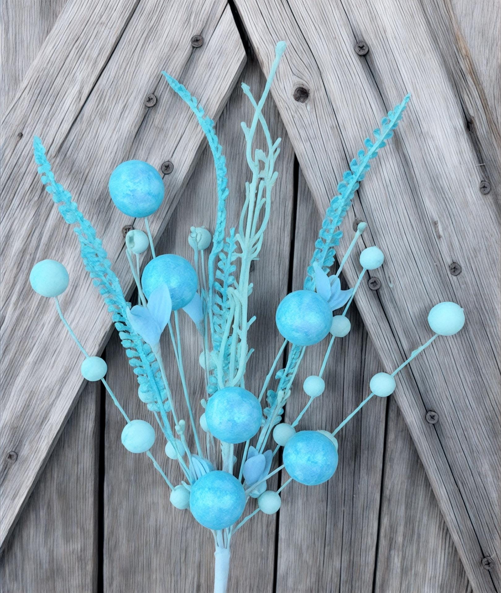 Blue Glitter Ball Filler Bush