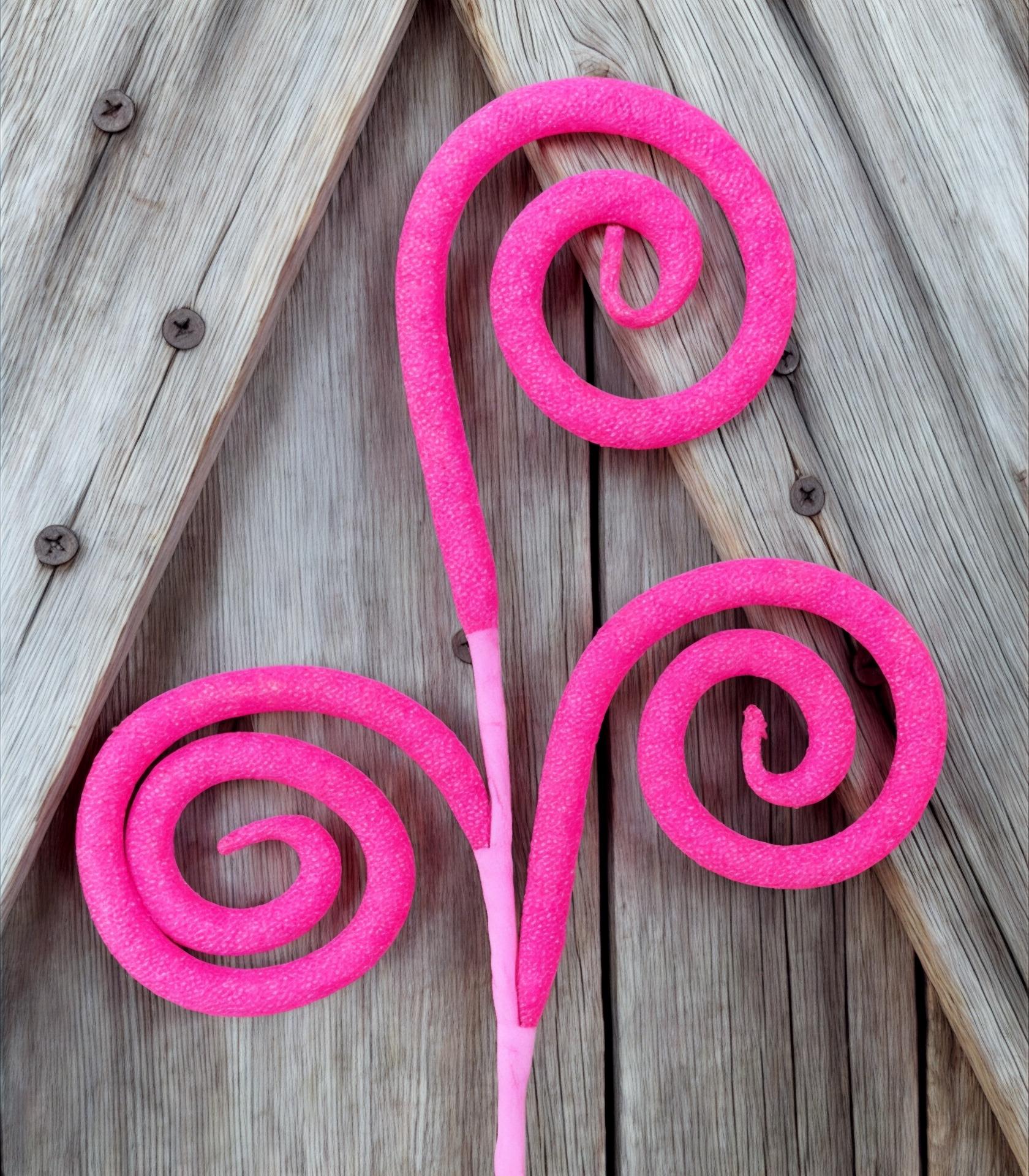 Hot Pink Glitter Curly Spray