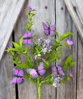Purple Butterfly Floral Spray, Wreath Supply, Floral