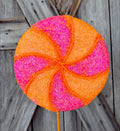 Large Orange Hot Pink Lollipop