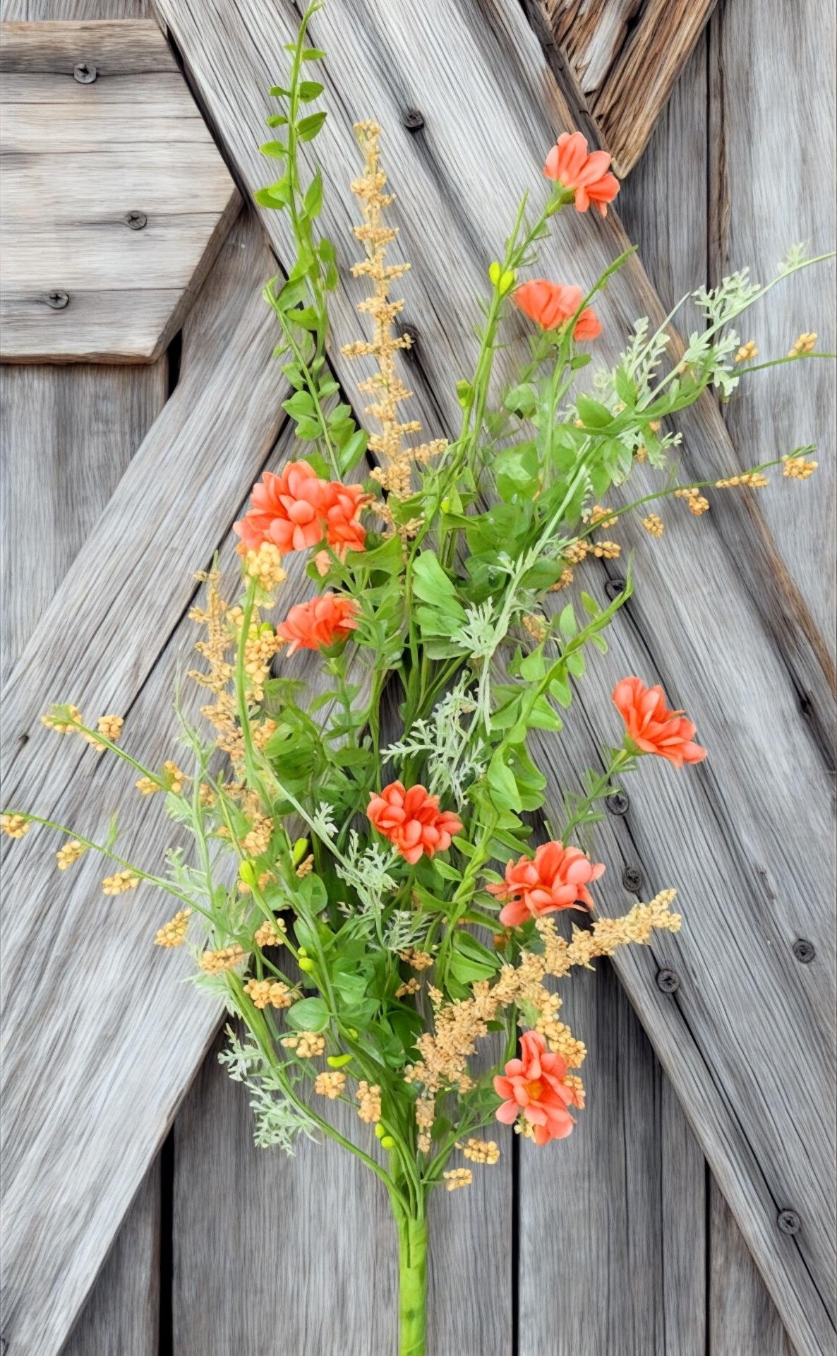Coral Flower Filler Spray, Wreath Supply, Floral