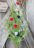 Red White Blue Flower Filler Spray, Wreath Supply, Floral