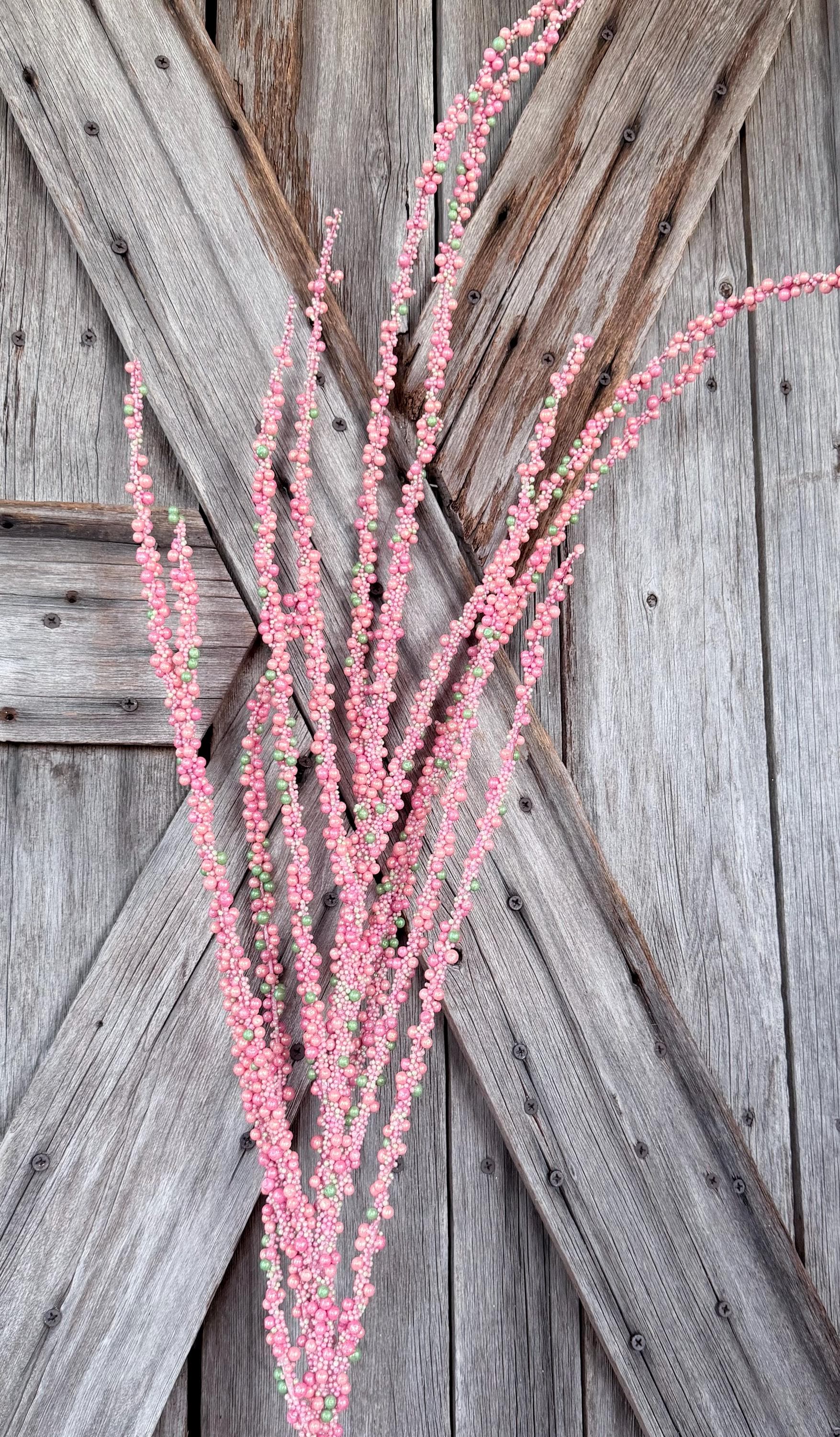 XL Pink Green Berry Spray, 52 Inches