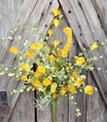 Yellow Dainty Berry Wildflower Floral Spray, Wreath Supply, Floral
