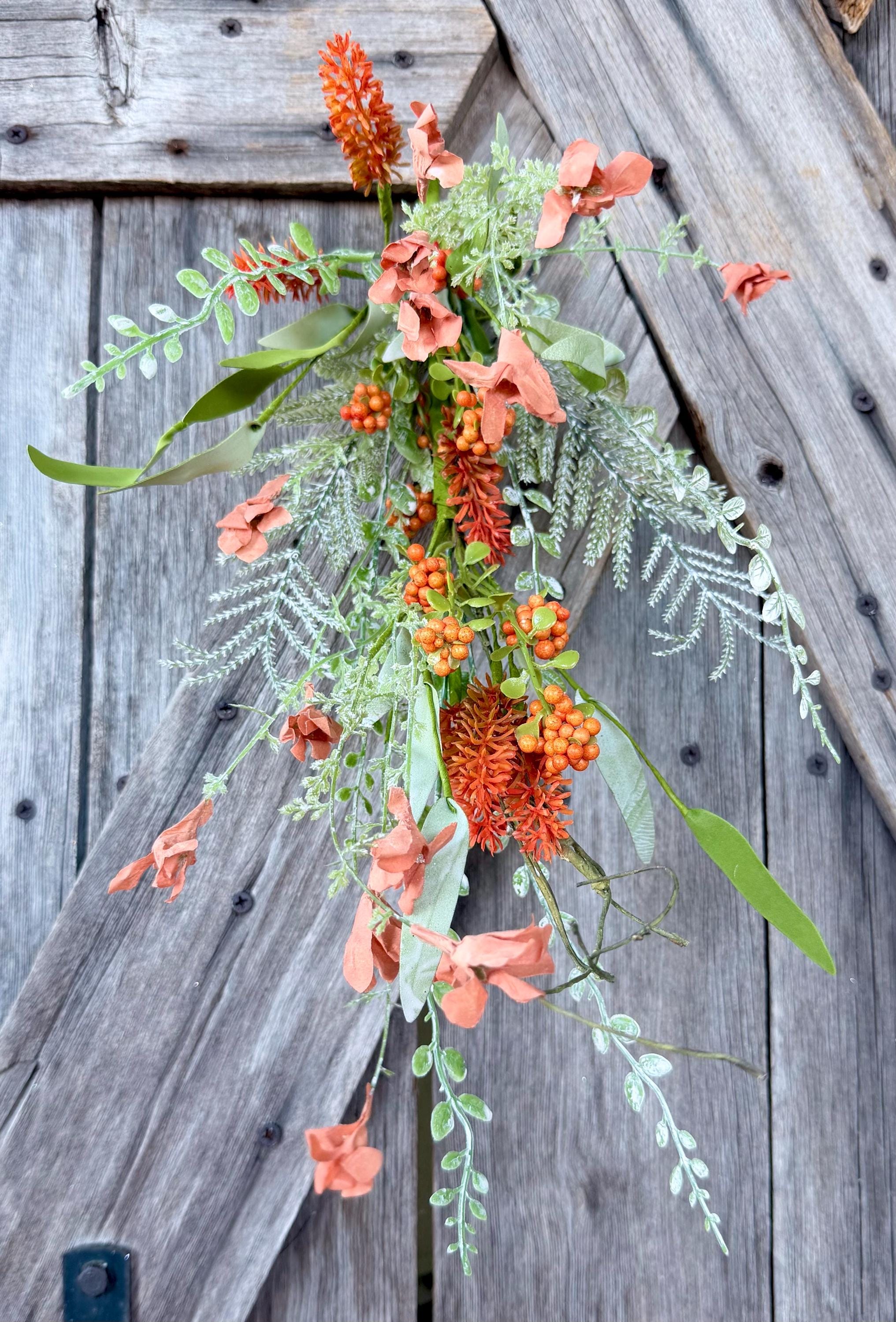 Orange 60919 Floral Spray, Wreath Supply, Floral