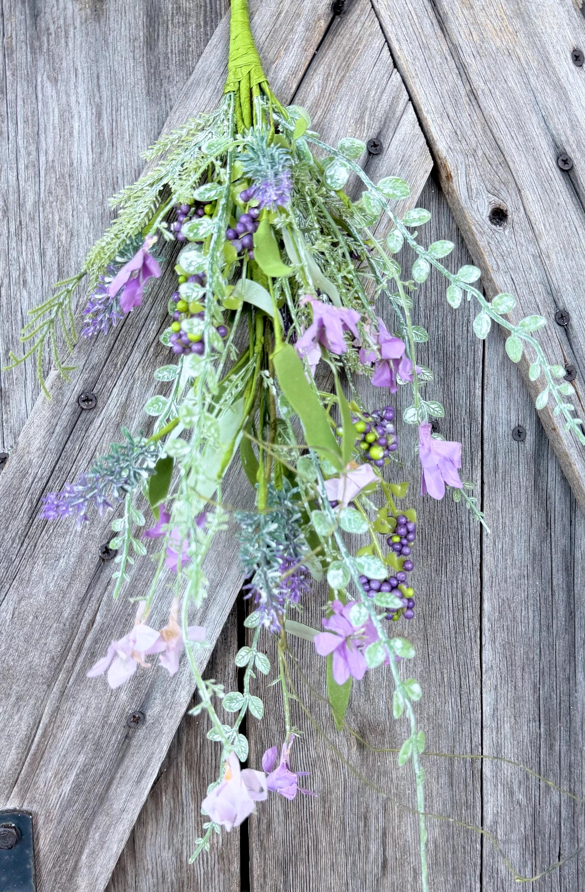 Purple 60919 Floral Spray, Wreath Supply, Floral