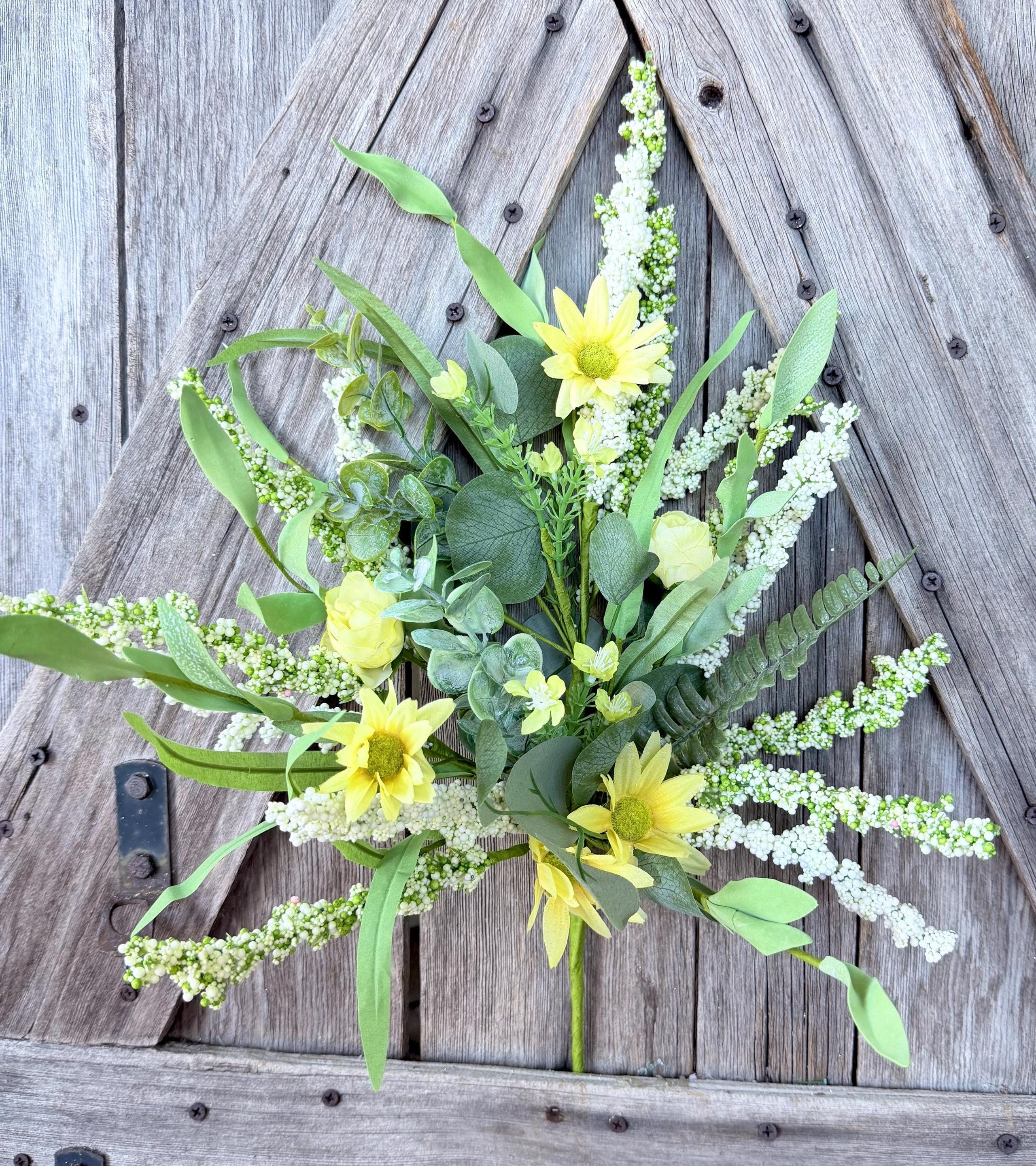 Yellow Floral Mixed Heather Bush, Wreath Supply, Floral