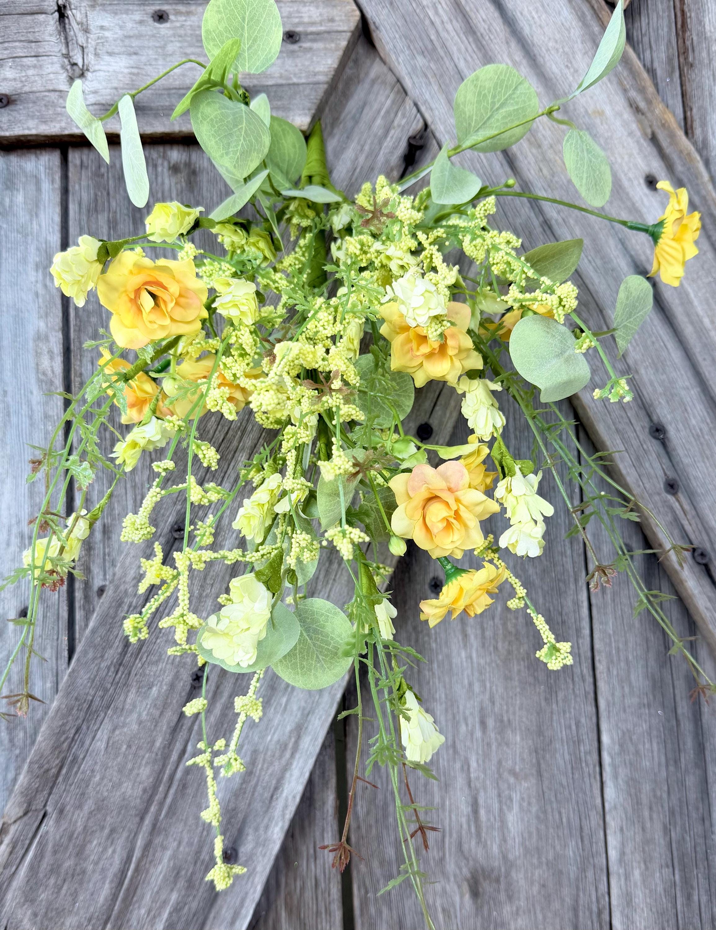 Yellow Wildflower Mixed Bush, Wreath Supply, Floral