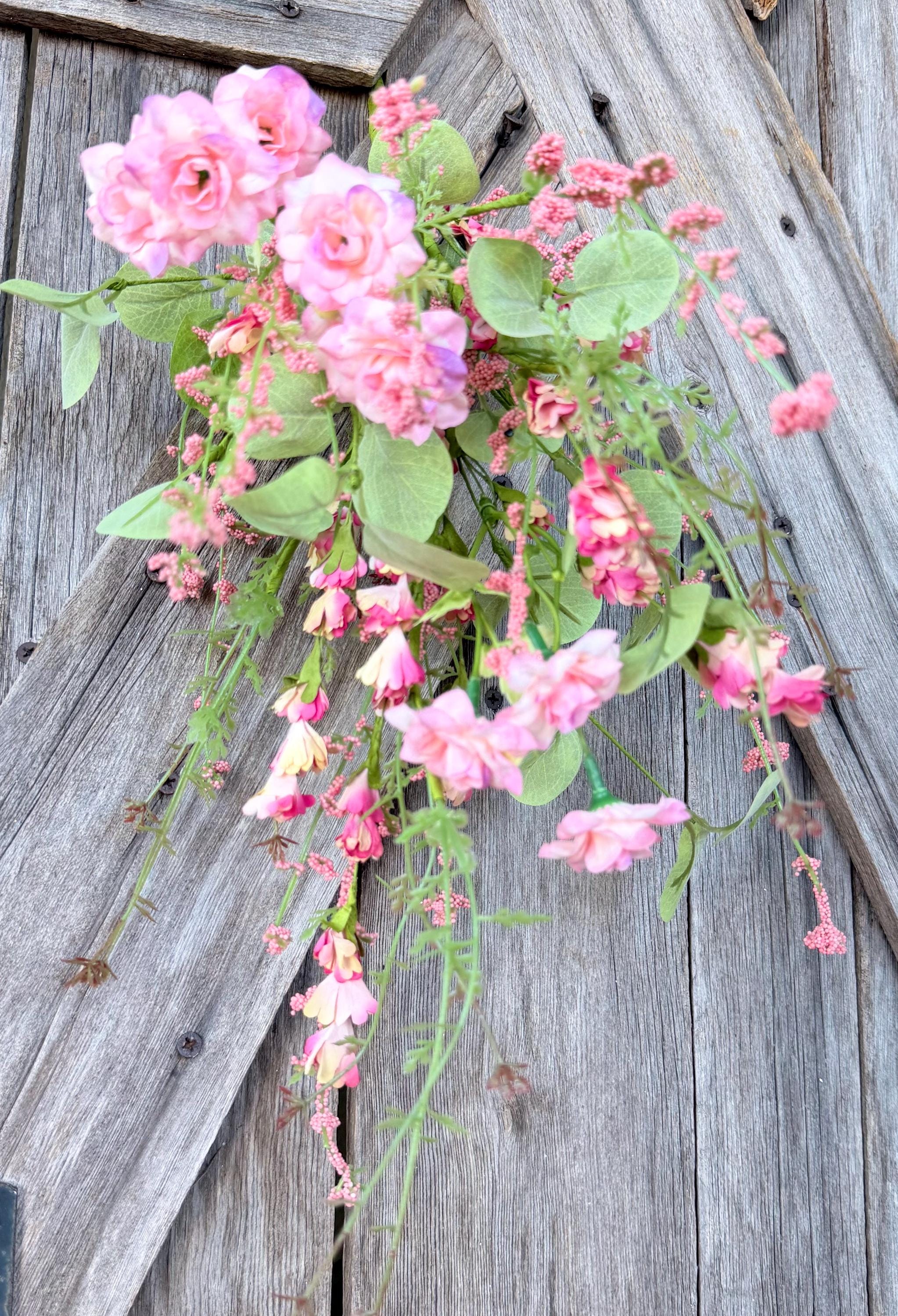 Pink Wildflower Mixed Bush, Wreath Supply, Floral