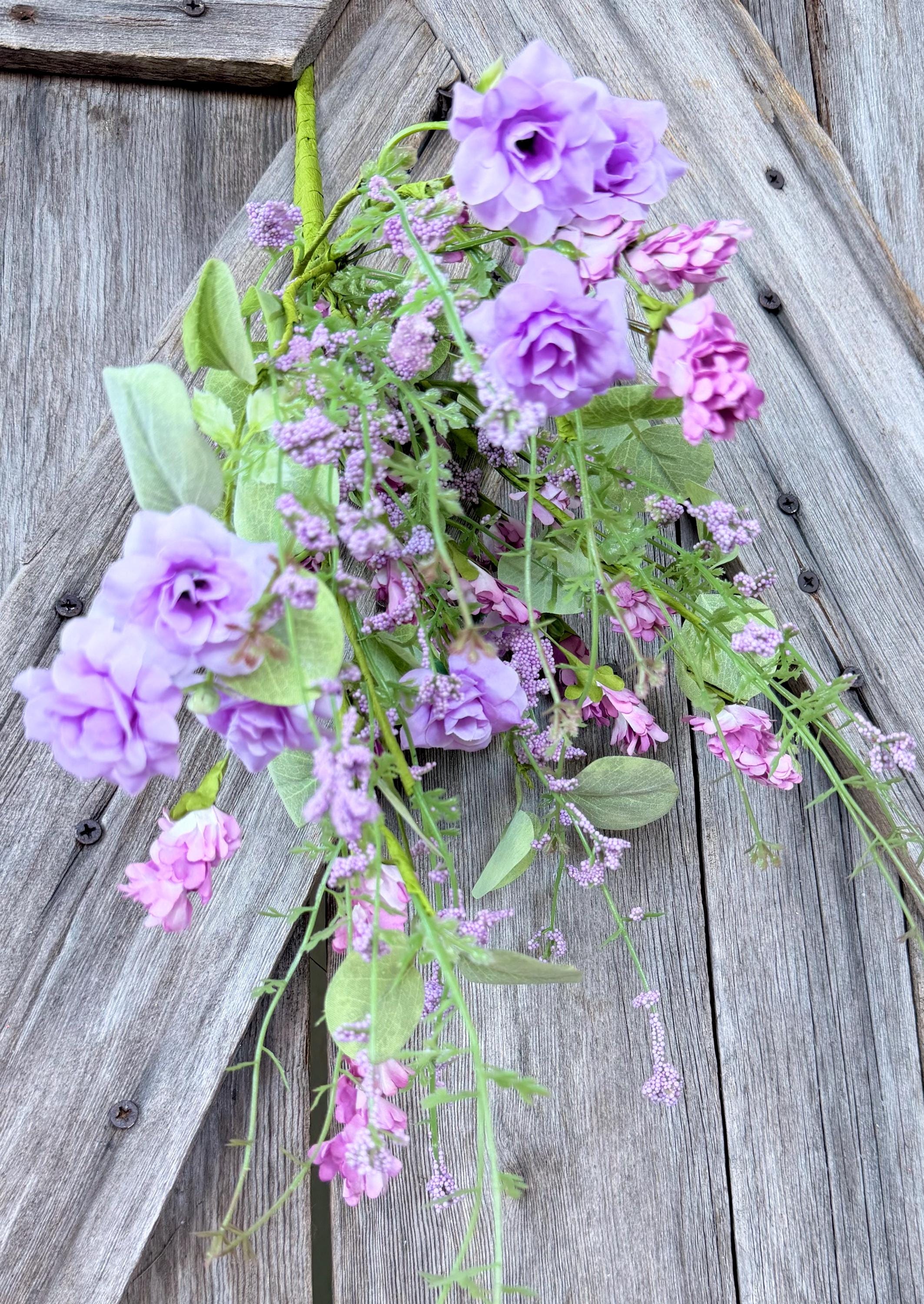 Lavender Wildflower Mixed Bush, Wreath Supply, Floral