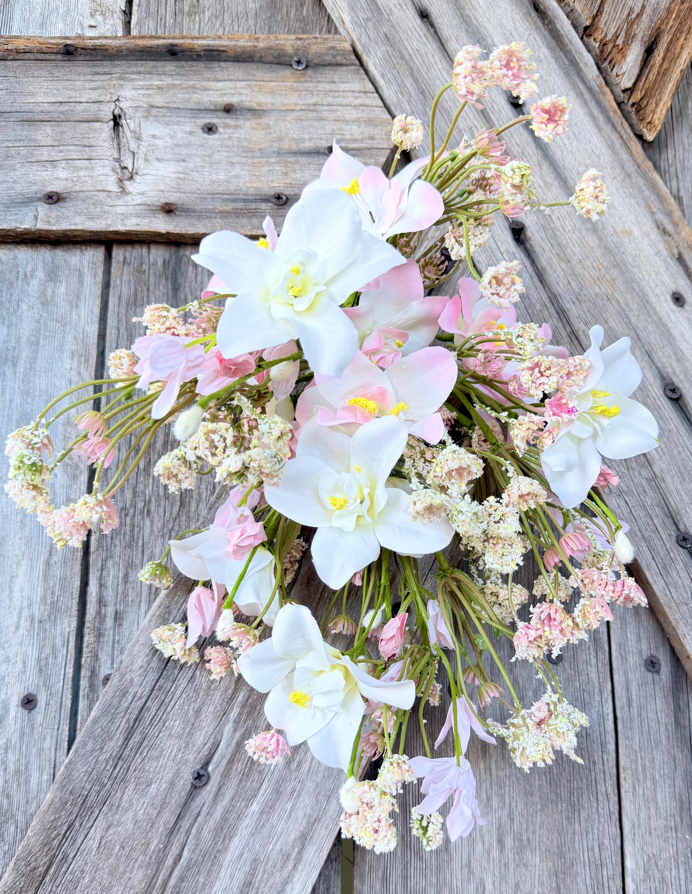 Pink Cream Dahlila Wildflower Mixed Bush, Wreath Supply, Floral