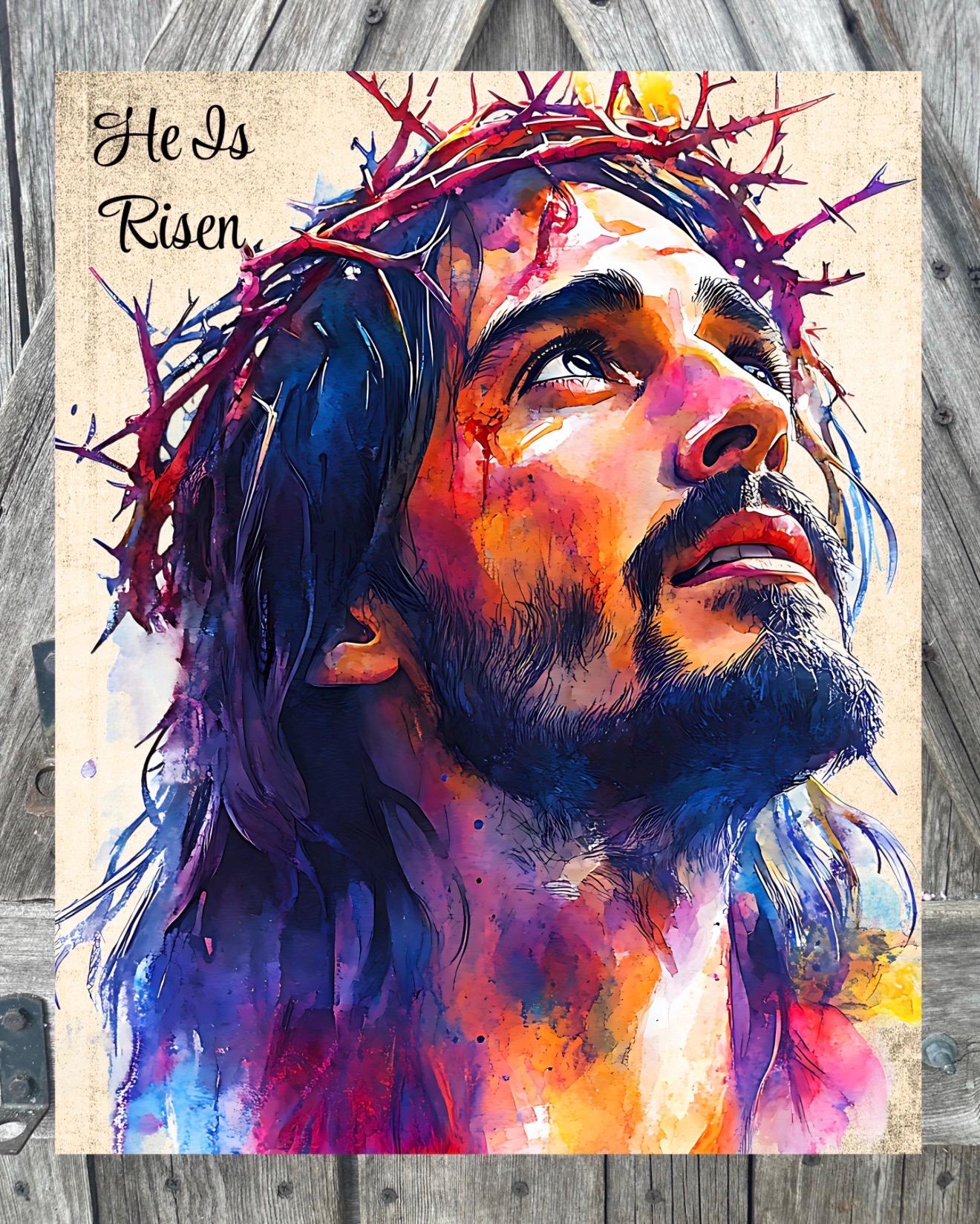 He Is Risen, Colorful, Easter Sign, Easter Decor, Spring Sign