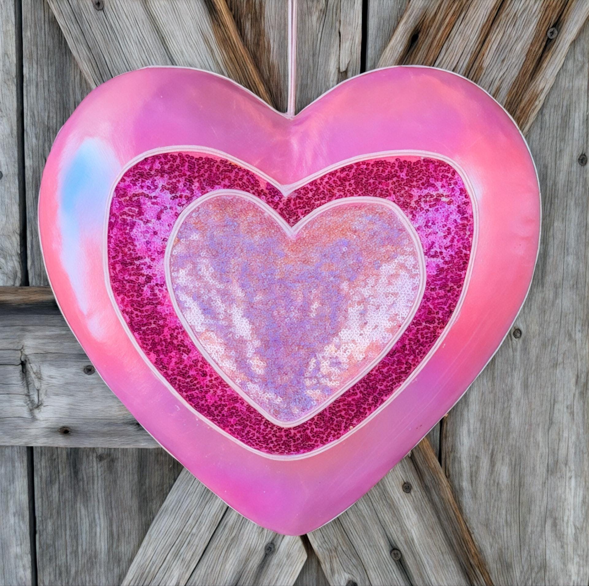 Double Pink Heart 15 Inches