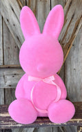 Large Pink Chubby Bunny Flocked, 16 Inches