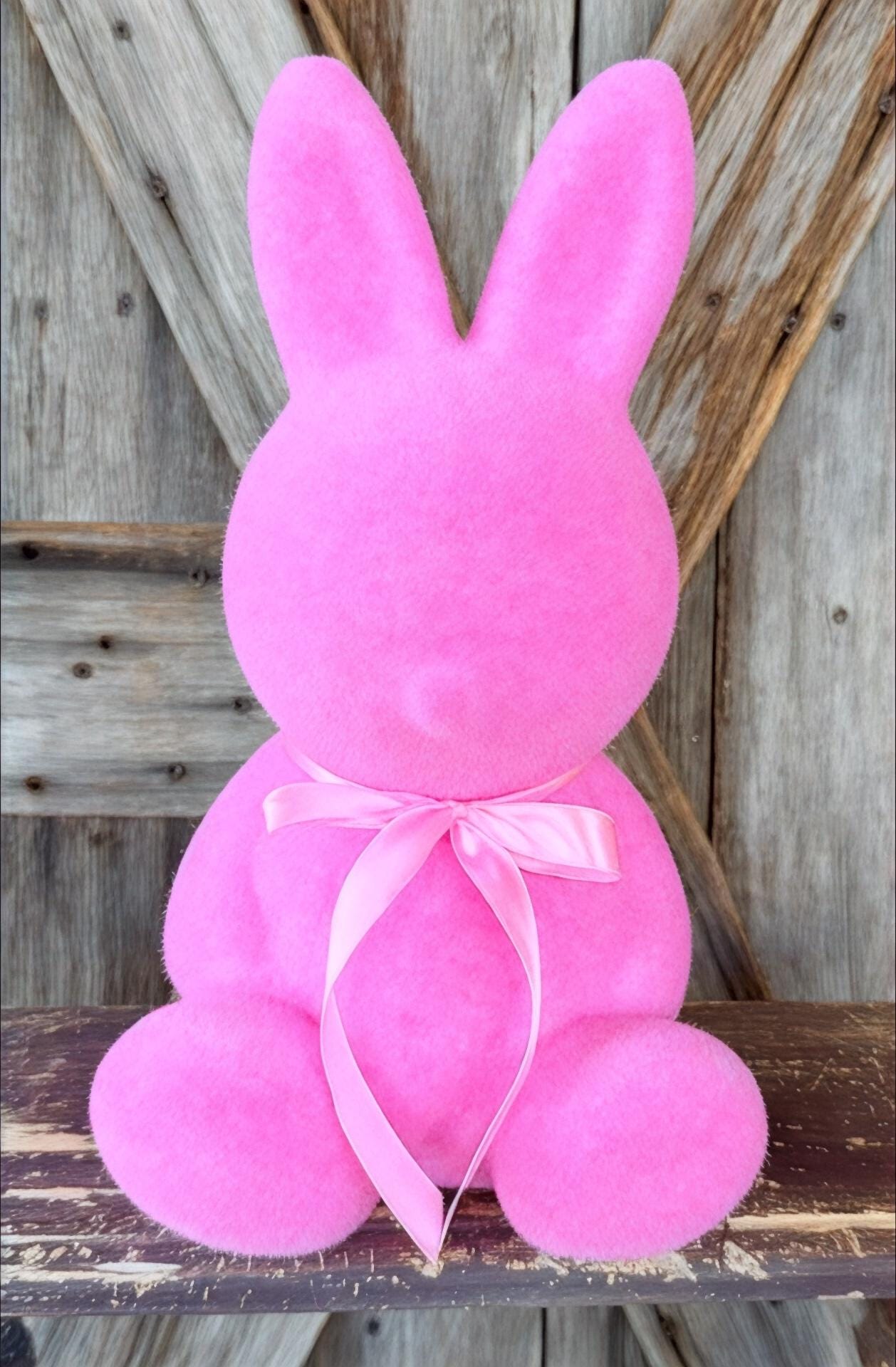 Pink Chubby Bunny Flocked, 12 Inches