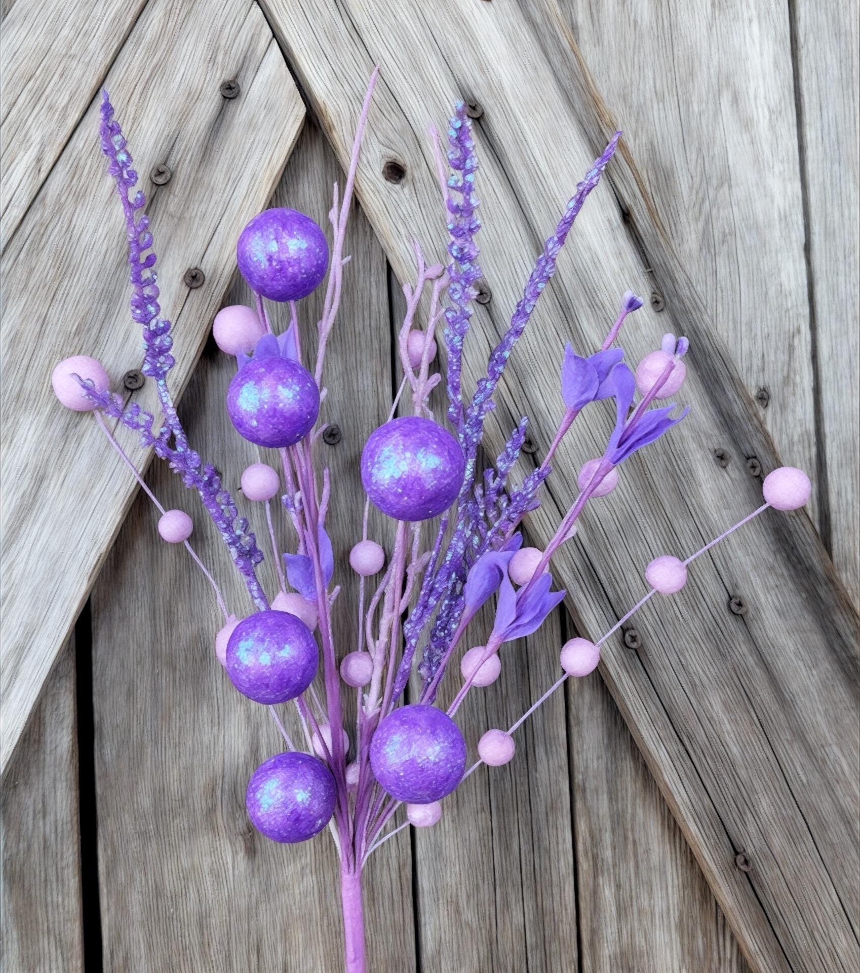 Lavender Glitter Ball Filler Bush