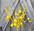 Yellow Glitter Ball Filler Bush