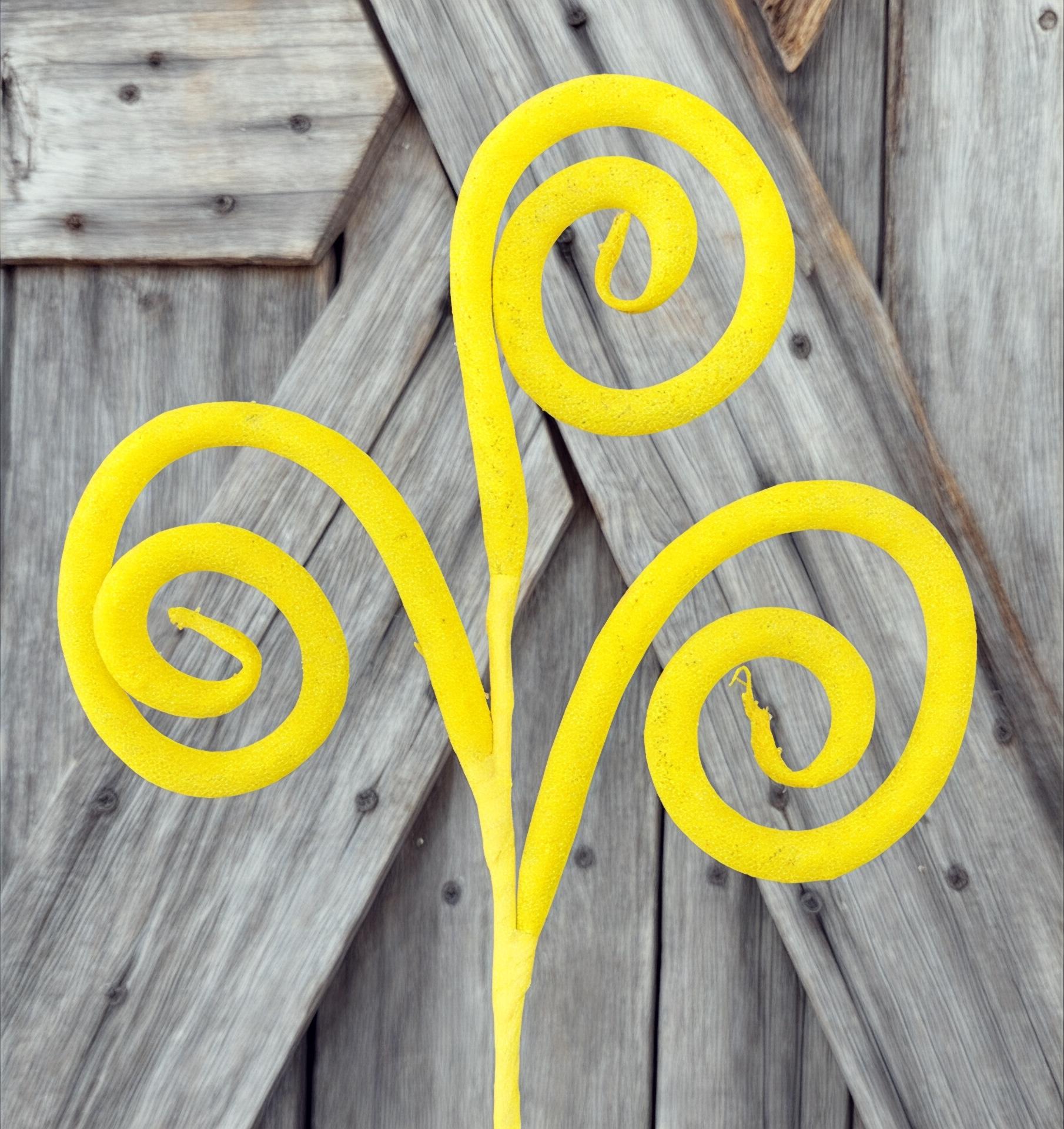 Yellow Glitter Curly Spray