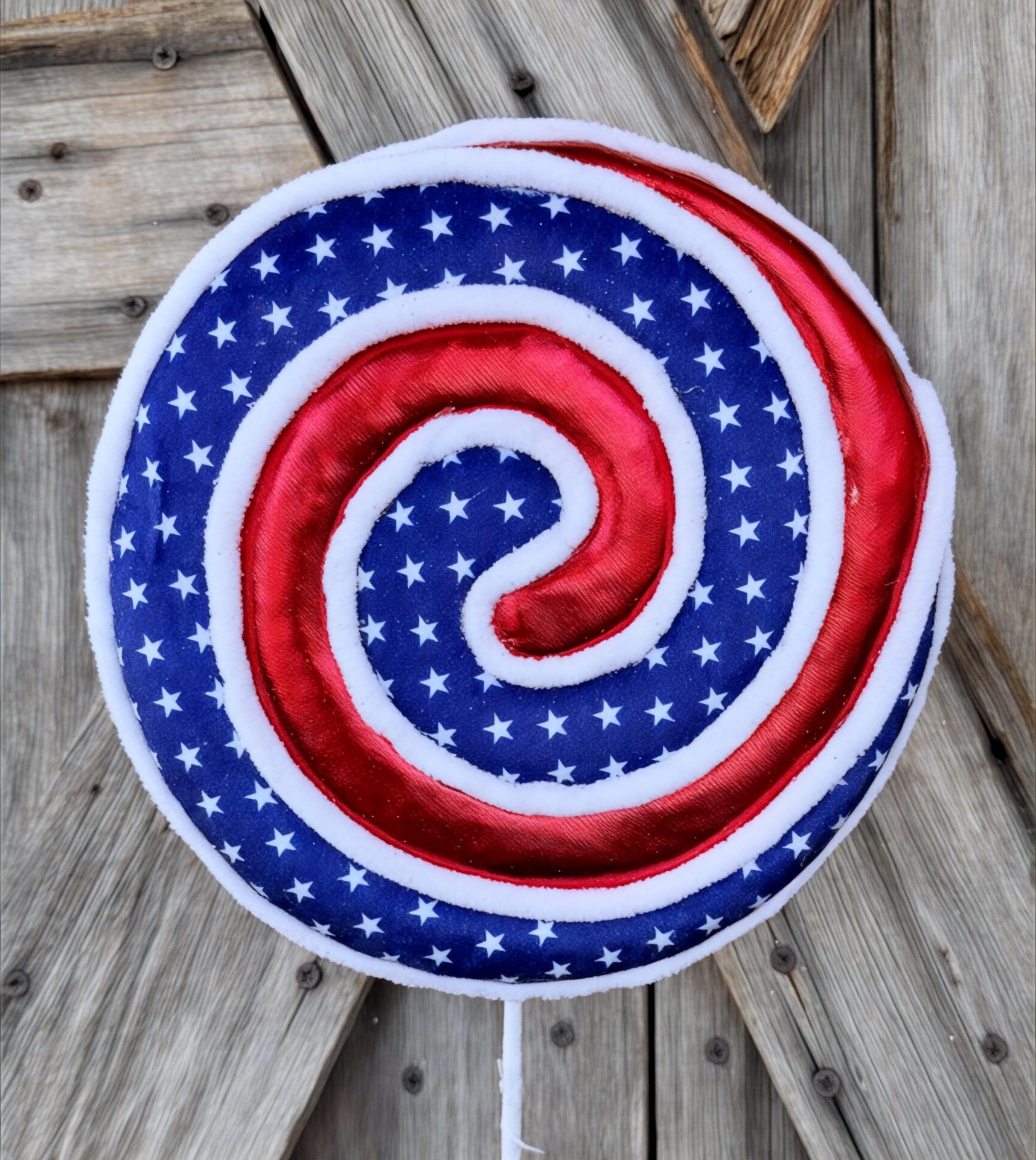 Large Blue Red Star Lollipop Pick