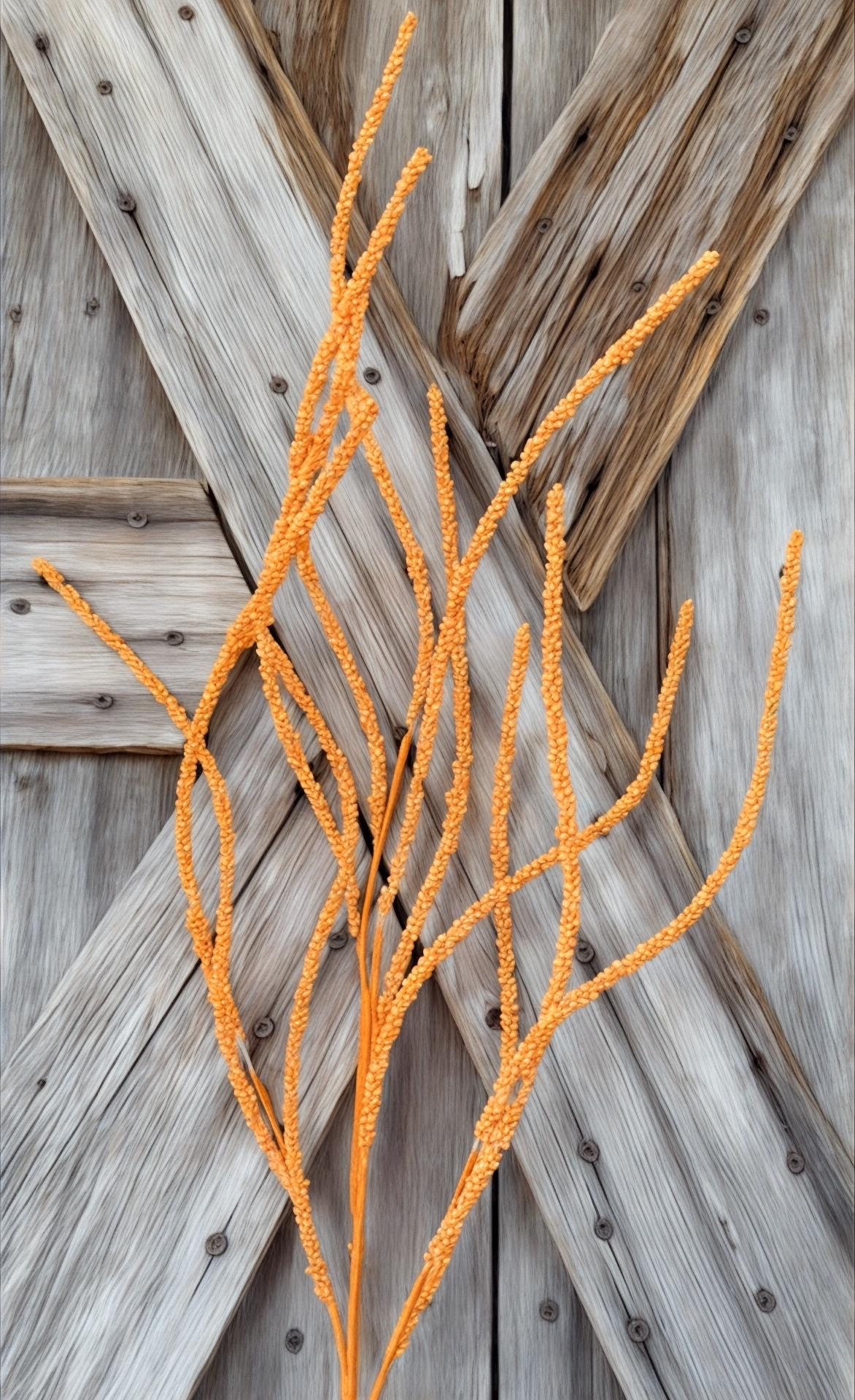 Orange Bead Twig Spray