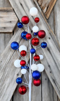 Red White Blue Ball Spray , Wreath Supply, Floral