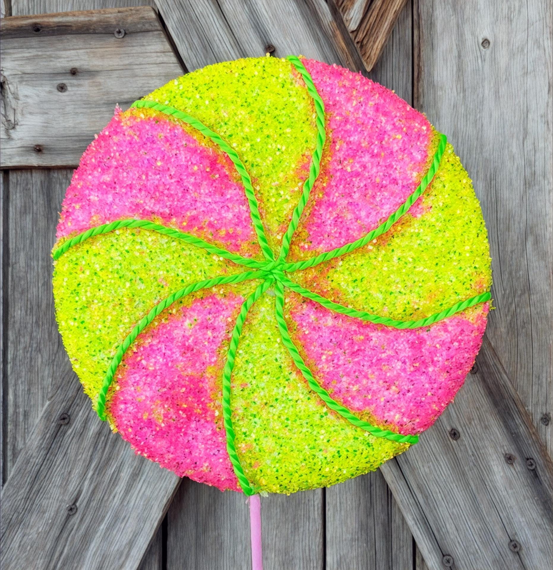 Large Lime Hot Pink Lollipop