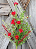Red Flower Filler Spray, Wreath Supply, Floral