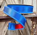 Royal Blue Red Satin Wired Ribbon 7/8 Inch