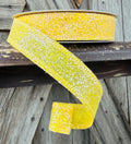 Yellow Candy Glittered Wired Ribbon 7/8 Inch