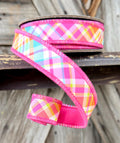 Bright Spring Plaid Ribbon, 1 Inch