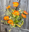 Orange Poppy Filler Bush, Wreath Supply, Floral