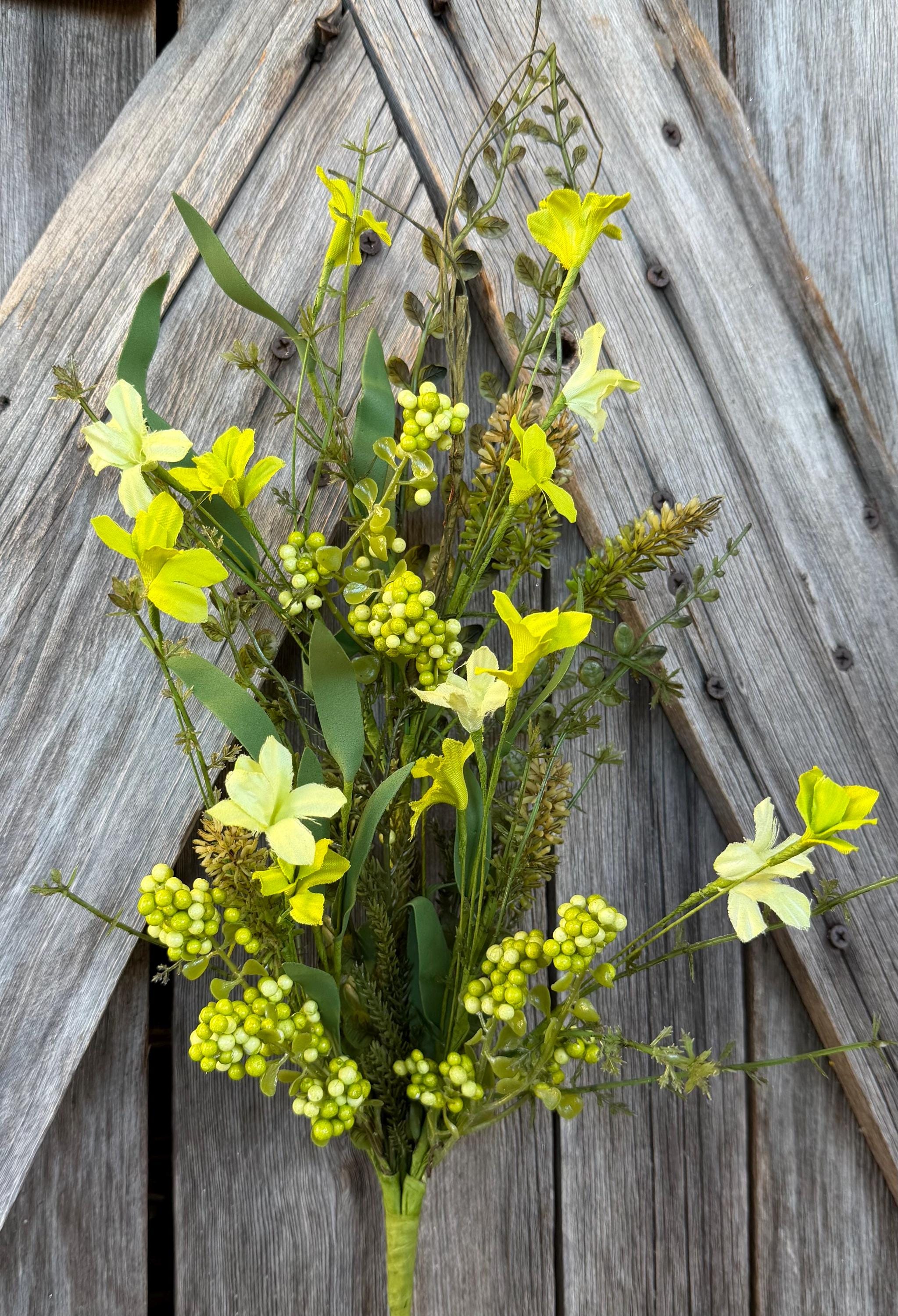 Multi Green 60919 Floral Spray, Wreath Supply, Floral