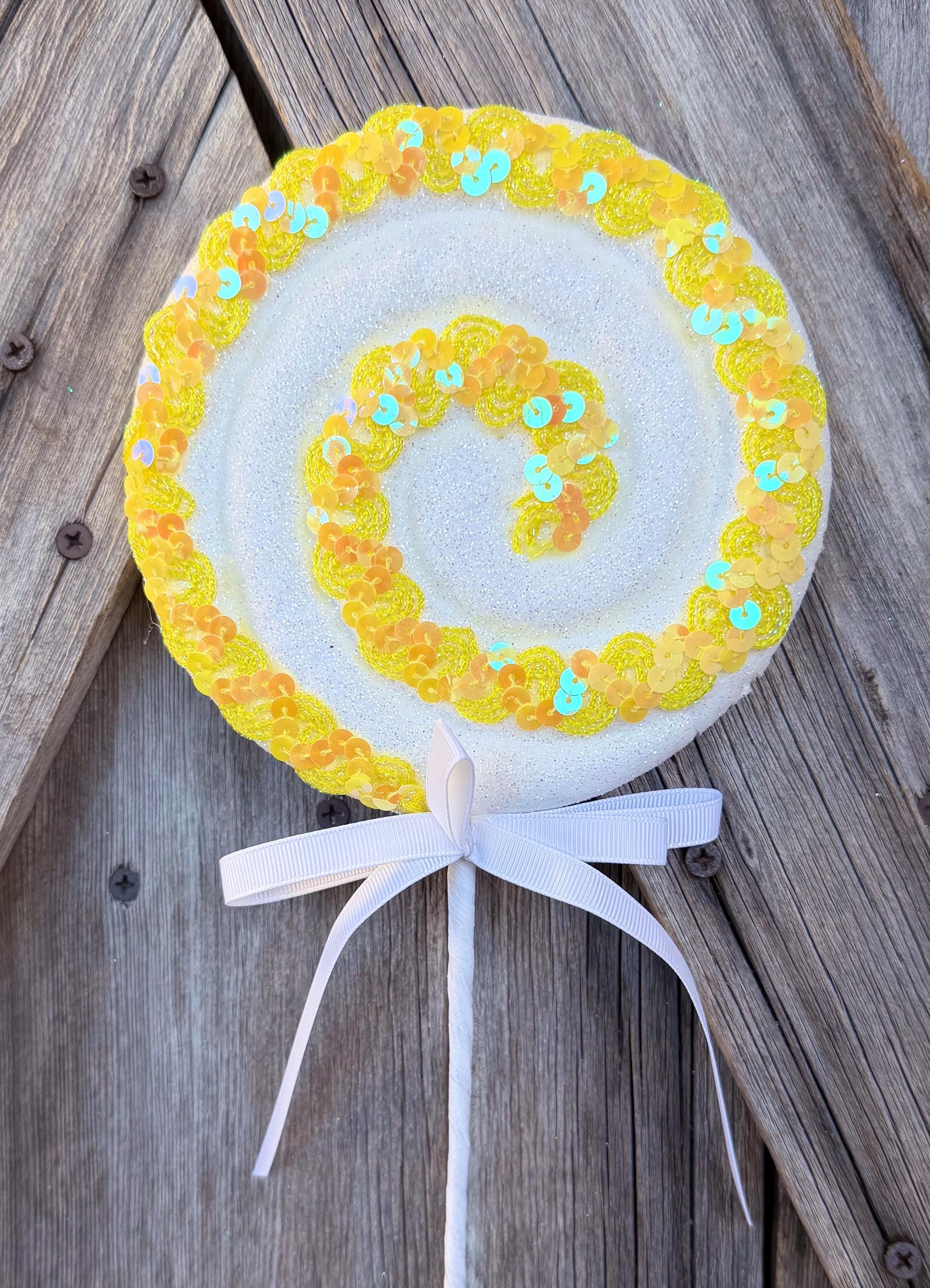 Yellow Sparkling Lollipop Pick
