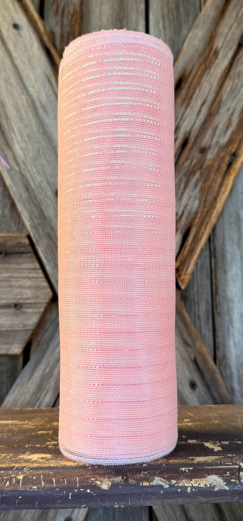 10 Yards, Fine Weave Coral Foil Lined Mesh