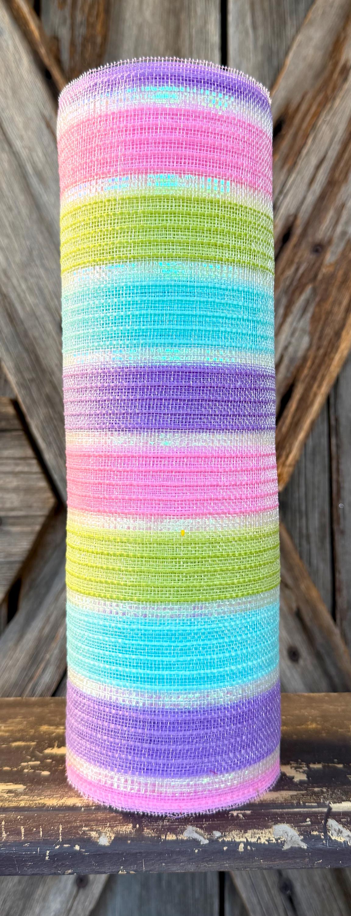 10 Yards, Pastel Stripe Fine Weave Mesh