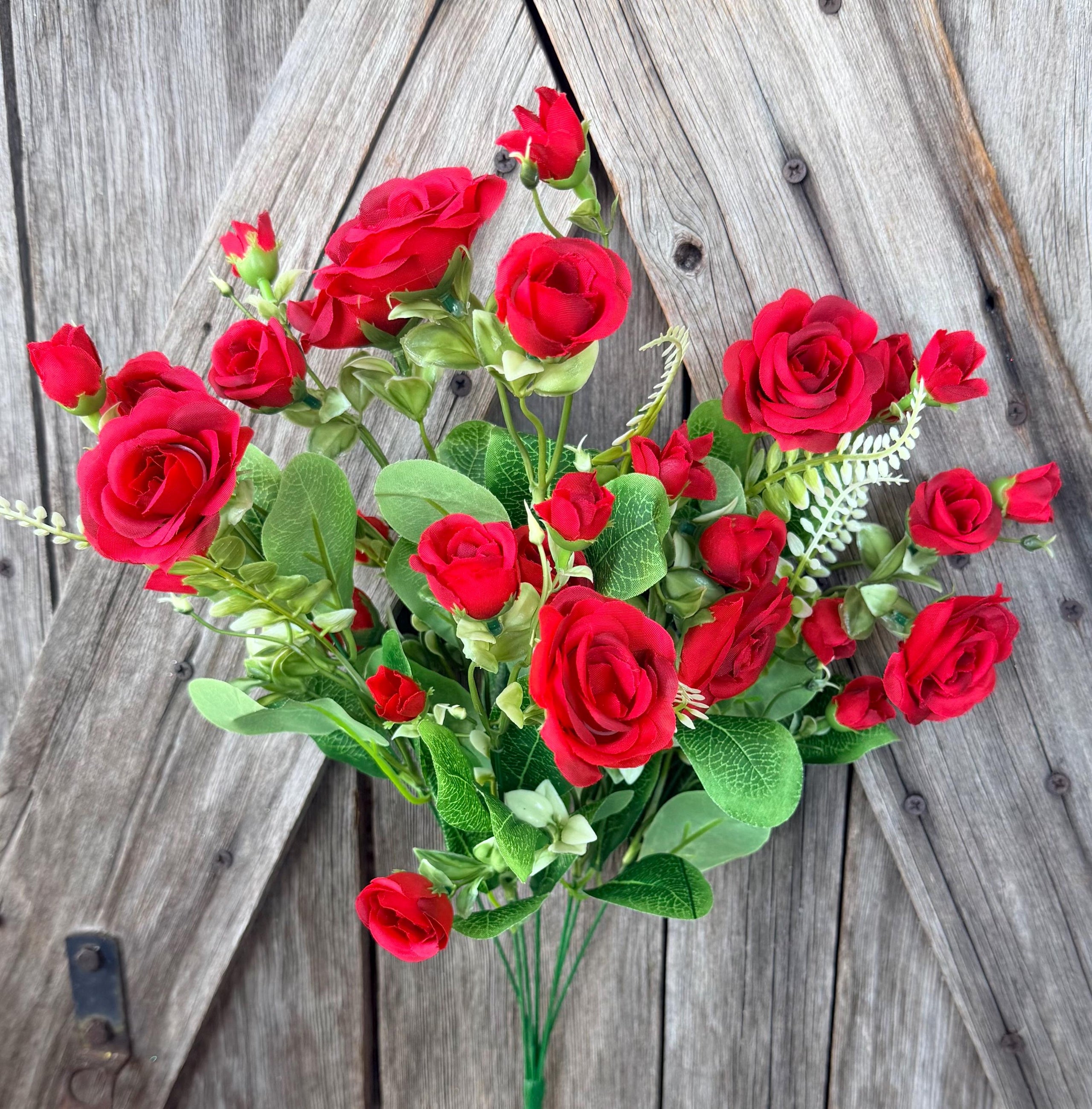 Red Rose Bush , Wreath Supply, Floral