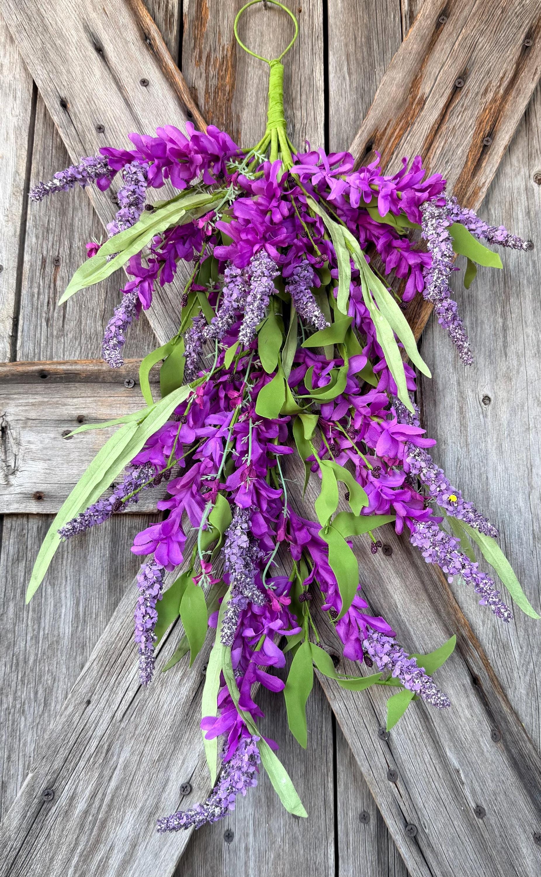 Purple Heather Teardrop 28 Inch, Wreath Supply, Floral