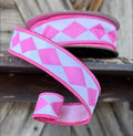 Light Pink Diamond Ribbon, 1 Inch