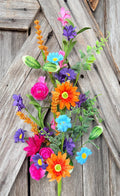 Colorful Rose Daisy Floral Spray, Wreath Supply, Floral