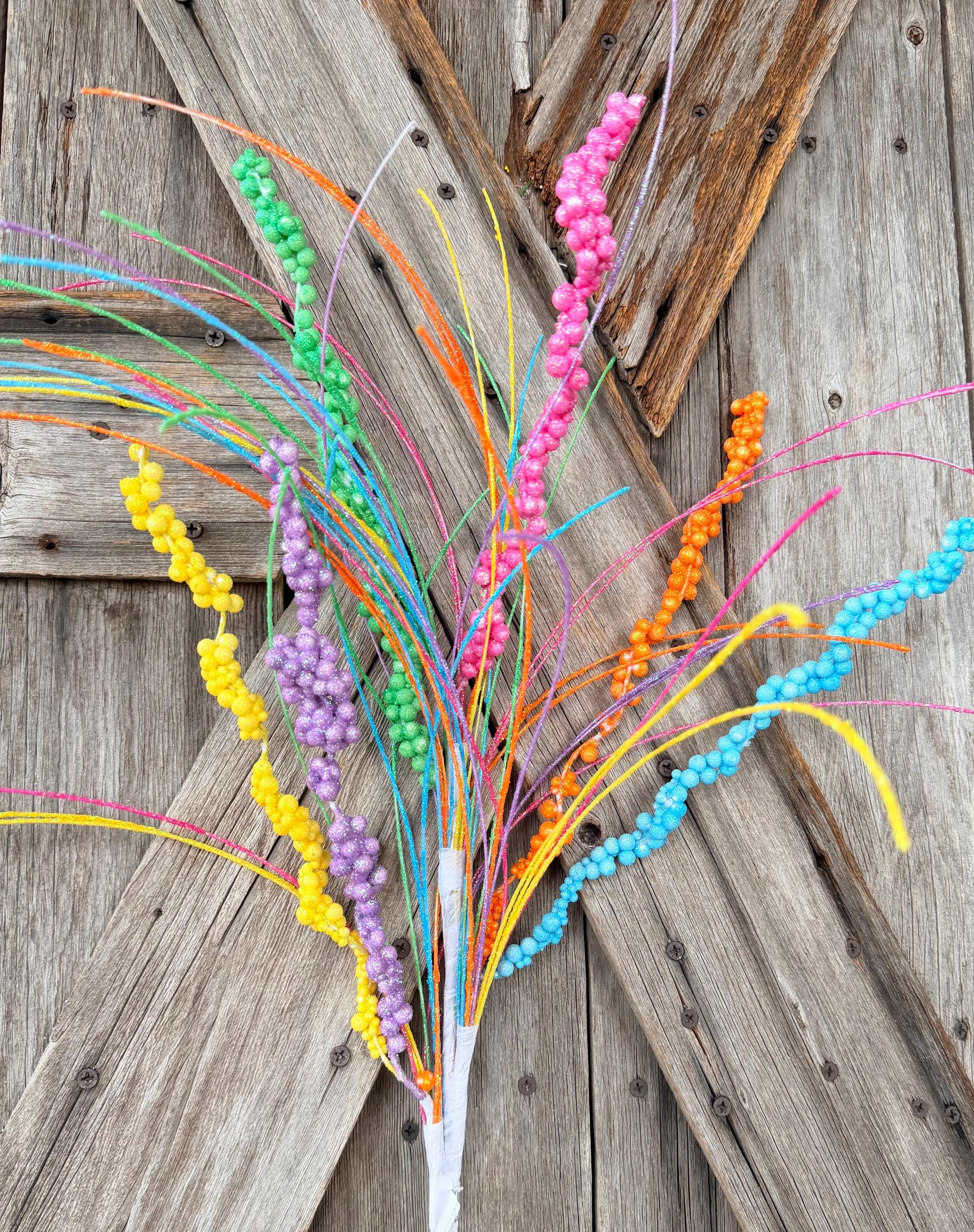 Pink Green Yellow Blue Orange Curly Spike Spray