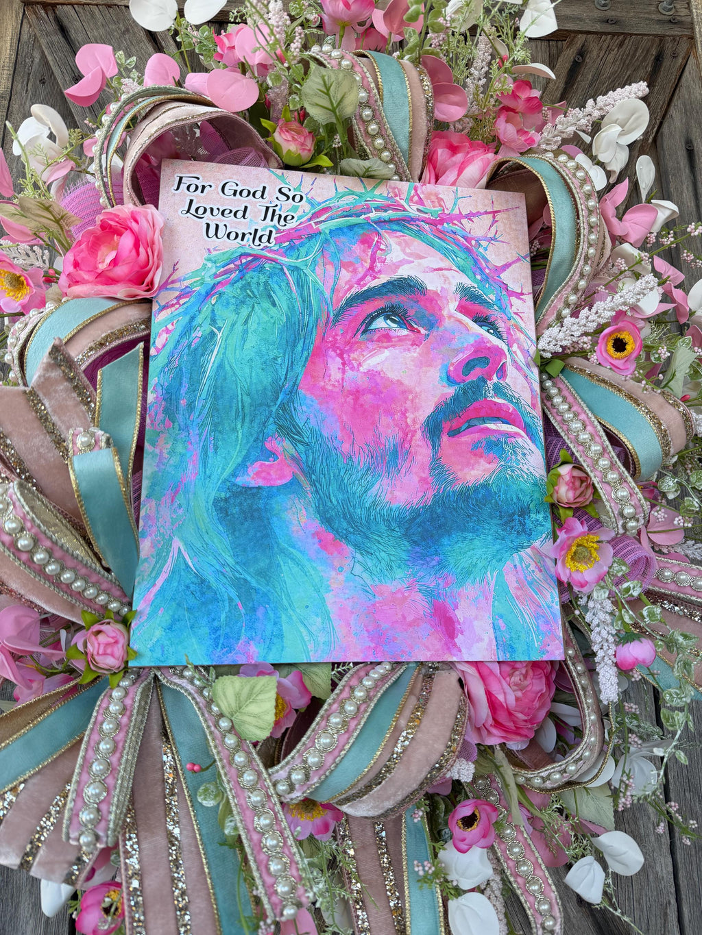 Easter Wreath, Spring Wreath, Jesus, He Is Risen