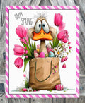 Happy Spring Duck In Bag, Easter Sign, Spring Decor, Spring Sign