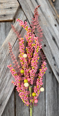 Pink Berry & Fern Spray , Wreath Supply, Floral