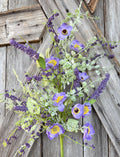 Purple Mixed Meadow Floral Spray, Wreath Supply, Floral