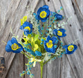 Blue Poppy Filler Bush, Wreath Supply, Floral